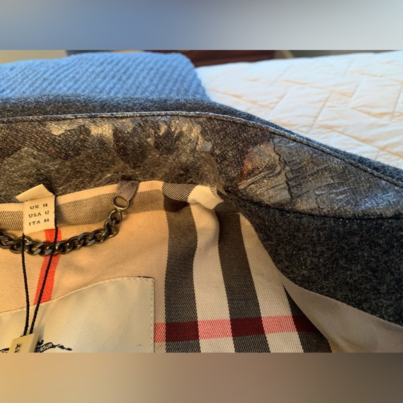 Burberry nwt new with tag trench coat graphite women’s 12 made in Italy - Picture 13 of 16